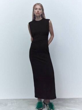 knee length dresses for ladies ZARA.Black mesh dress Tm  Hibuy market